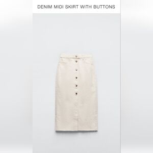ZARA denim midi skirt with buttons